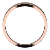 14K Rose Gold Flat Tapered Wedding Band, 5 mm Wide