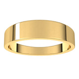 18K Yellow Gold Flat Tapered Wedding Band, 5 mm Wide