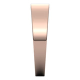 14K Rose Gold Flat Tapered Wedding Band, 5 mm Wide