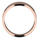 14K Rose Gold Flat Tapered Wedding Band, 8 mm Wide