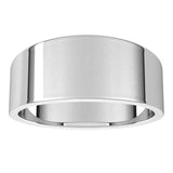 Platinum Flat Tapered Wedding Band, 8 mm Wide