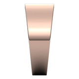 14K Rose Gold Flat Tapered Wedding Band, 8 mm Wide