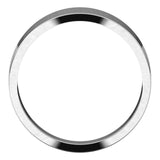 10K White Gold Flat Tapered Wedding Band, 6 mm Wide