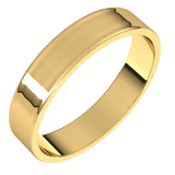 10K Yellow Gold Flat Ultra-Light Wedding Band, 4 mm Wide