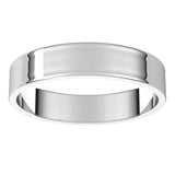 18K White Gold Flat Ultra-Light Wedding Band, 4 mm Wide