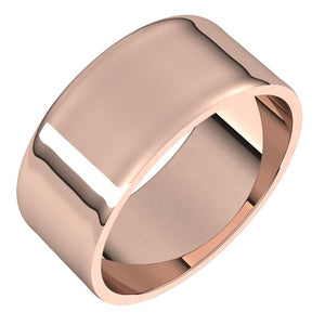 10K Rose Gold Flat Ultra-Light Wedding Band, 8 mm Wide