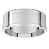 18K White Gold Flat Ultra-Light Wedding Band, 7 mm Wide