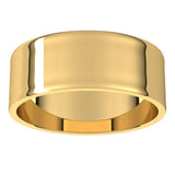 18K Yellow Gold Flat Ultra-Light Wedding Band, 7 mm Wide