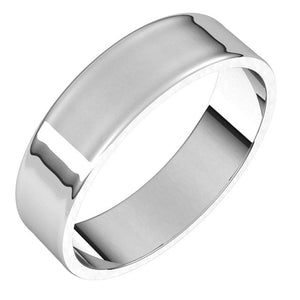 14K White Gold Flat Ultra-Light Wedding Band, 5 mm Wide