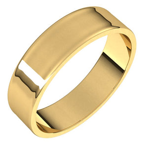 18K Yellow Gold Flat Ultra-Light Wedding Band, 5 mm Wide