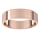 10K Rose Gold Flat Ultra-Light Wedding Band, 5 mm Wide