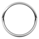 14K White Gold Half Round Wedding Band, 1.5 mm Wide