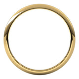 14K Yellow Gold Half Round Wedding Band, 1.5 mm Wide