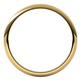 14K Yellow Gold Half Round Wedding Band, 1 mm Wide