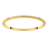 14K Yellow Gold Half Round Wedding Band, 1 mm Wide