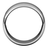 10K White Gold Half Round Wedding Band, 10 mm Wide