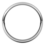 Palladium Half Round Wedding Band, 3 mm Wide