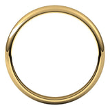 10K Yellow Gold Half Round Wedding Band, 3 mm Wide