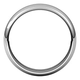 18K White Gold Half Round Wedding Band, 5 mm Wide