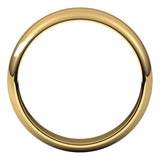 18K Yellow Gold Half Round Wedding Band, 5 mm Wide