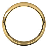 14K Yellow Gold Half Round Wedding Band, 6 mm Wide