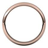 14K Rose Gold Half Round Wedding Band, 4 mm Wide