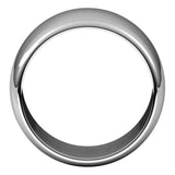 18K White Gold Half Round Wedding Band, 12 mm Wide