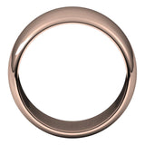 18K Rose Gold Half Round Wedding Band, 12 mm Wide