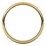 14K Yellow Gold Half Round Light Wedding Band, 2.5 mm Wide