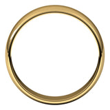 10K Yellow Gold Half Round Light Wedding Band, 6 mm Wide