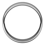 10K White Gold Half Round Light Wedding Band, 7 mm Wide