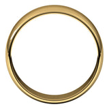 14K Yellow Gold Half Round Light Wedding Band, 7 mm Wide