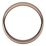 14K Rose Gold Half Round Light Wedding Band, 7 mm Wide