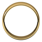 18K Yellow Gold Half Round Light Wedding Band, 8 mm Wide