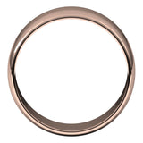 14K Rose Gold Half Round Light Wedding Band, 8 mm Wide