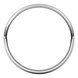 Sterling Silver Half Round Ultra-Light Wedding Band, 2 mm Wide