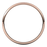 18K Rose Gold Half Round Ultra-Light Wedding Band, 2 mm Wide