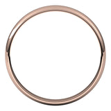 14K Rose Gold Half Round Ultra-Light Wedding Band, 3 mm Wide