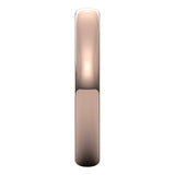 14K Rose Gold Half Round Ultra-Light Wedding Band, 3 mm Wide