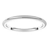 10K White Gold Domed Comfort Fit Wedding Band, 1.5 mm Wide