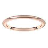 14K Rose Gold Domed Comfort Fit Wedding Band, 1.5 mm Wide