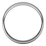 Platinum Half Round Ultra-Light Wedding Band, 6 mm Wide