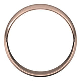 18K Rose Gold Half Round Ultra-Light Wedding Band, 6 mm Wide