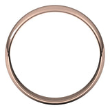 18K Rose Gold Half Round Ultra-Light Wedding Band, 5 mm Wide