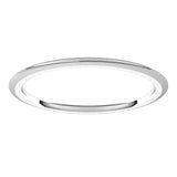 10K White Gold Domed Comfort Fit Wedding Band, 1 mm Wide