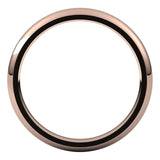 14K Rose Gold Domed Comfort Fit Wedding Band, 2.5 mm Wide