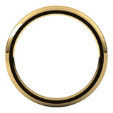 18K Yellow Gold Domed Comfort Fit Wedding Band, 2 mm Wide