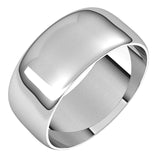 Sterling Silver Half Round Ultra-Light Wedding Band, 8 mm Wide