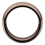 18K Rose Gold Domed Comfort Fit Wedding Band, 10 mm Wide