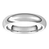 Palladium Domed Comfort Fit Wedding Band, 4 mm Wide